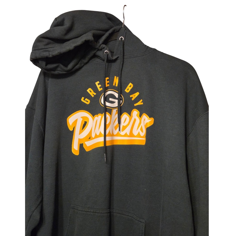 NFL Team Apparel Green Bay Packers Hoodie Mens 2XL Green Pullover Graphic Sweat